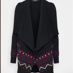 Lauren Ralph Lauren Black Erindaria Aztec/ Fair Isle cardigan